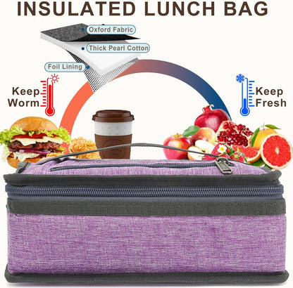 FlowFly Small Insulated Lunch box Portable Soft Bag Mini Cooler Thermal Meal Tote Kit with Handle for Work & School, Black