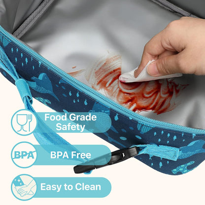 Bagseri Kids Lunch Bag Boys - Thermal Insulated Lunch Box Tote with Water Bottle Holder, Reusable Leak-Proof Kids Lunch Box for Daycare & School, Black Dinosaur (Containers Not Included)