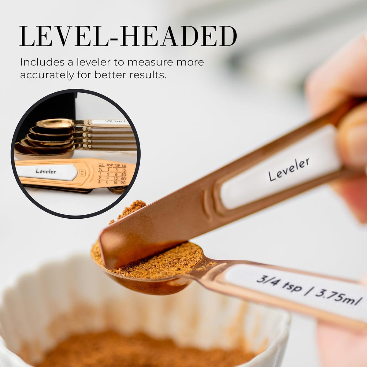 Styled Settings Stainless Steel Magnetic Measuring Spoons Set, 8-Piece