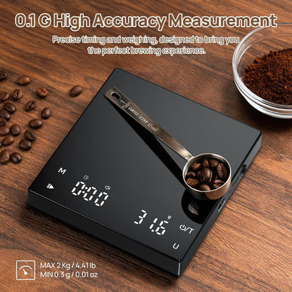 Meilen Mini Espresso Coffee Scale with Timer 0.1g Precise 2kg 4.4lb