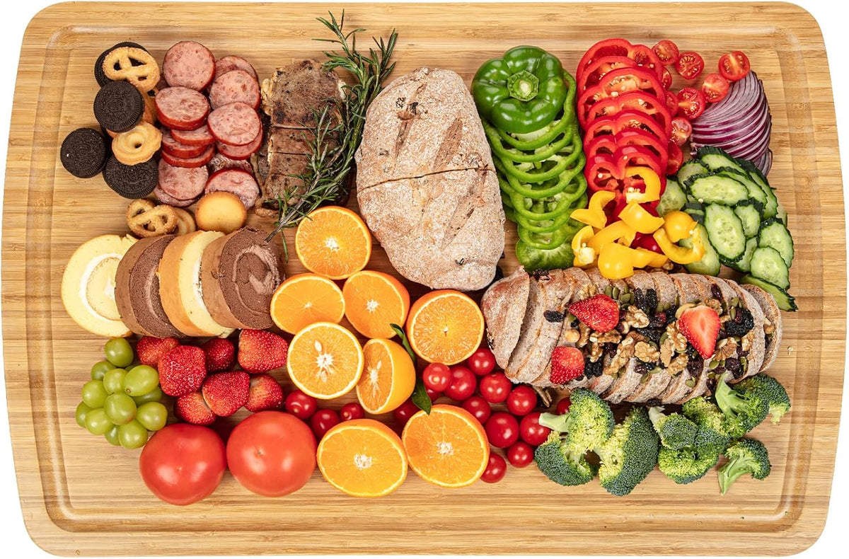 GAOMON 24 x 18 In Acacia Cutting Boardfor Kitchen, XXL Extra Large Charcuterie Cheese Platter Serving Tray, Food Prep and Serving Boards, Chopping Boards for Meal Vegetables and Cheese