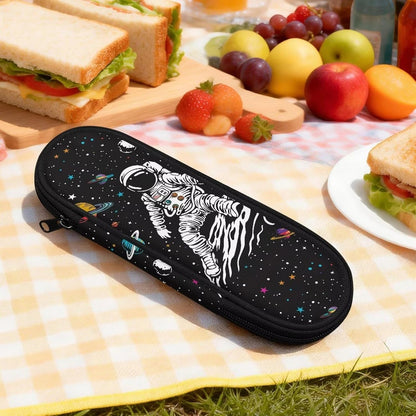 Travel Cutlery Set with Case for Kids Portable Utensil Case Reusable Silverware Pouch for School Travel Lunch Capybara Flower