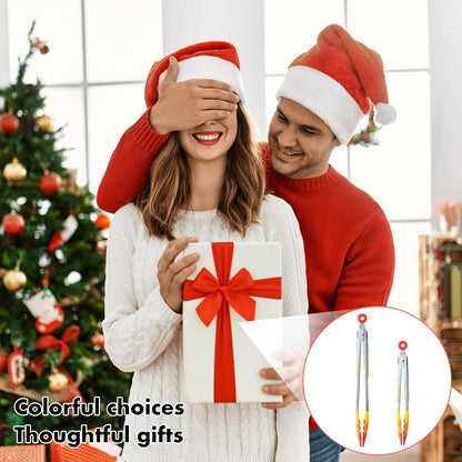 OYV Seamless Tongs for Cooking, One-Piece Design, Durable Heat Resistant Stainless Steel Tongs for Kitchen, Grill, BBQ, Salad, Dishwasher Safe, Metal Tongs Set (12" & 9")