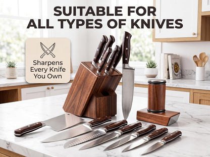 Rolling Knife Sharpener with Diamond & Ceramic Discs, 15°/20°