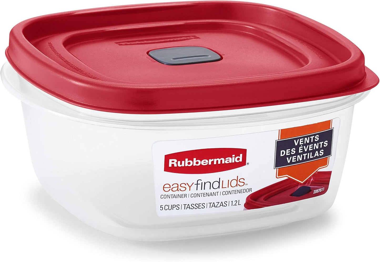Rubbermaid EasyFindLids Meal Prep Containers 5.1 Cup Red