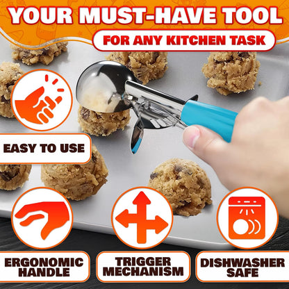 Cookie Scoops for Baking, Stainless Steel in #16, #20, #30