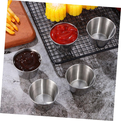 OUNONA 20pcs Stainless Steel Dipping Bowls Sauce Cups for Ketchup Condiments Appetizers for Restaurants and Home Use Versatile Kitchen Storage