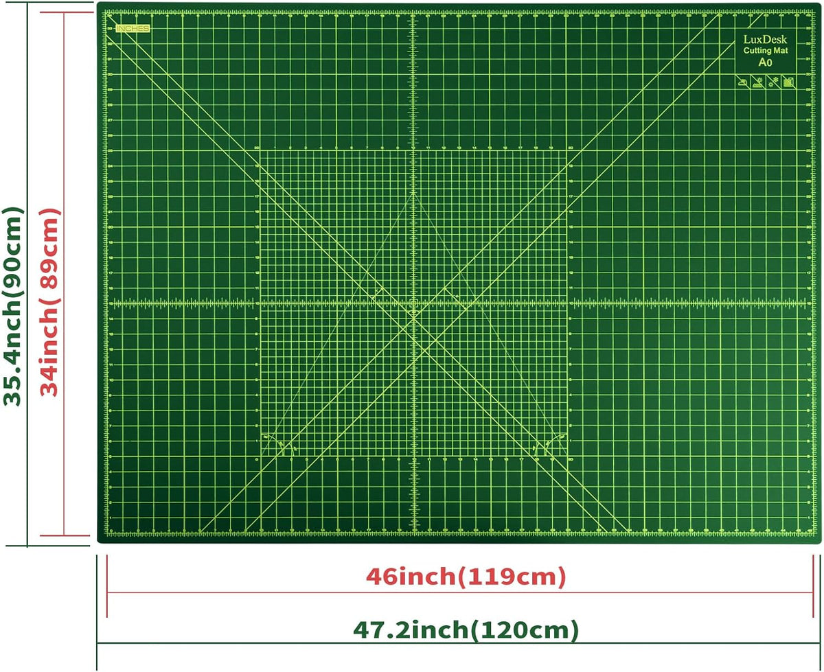 Self Healing Cutting Mat A0, 36 x 48 in 5-Layer Double-Sided Rotary Sewing Mat, Large Craft Cutting Board Suitable for Fabric Cutting, Sewing, Crafts, and Quilting