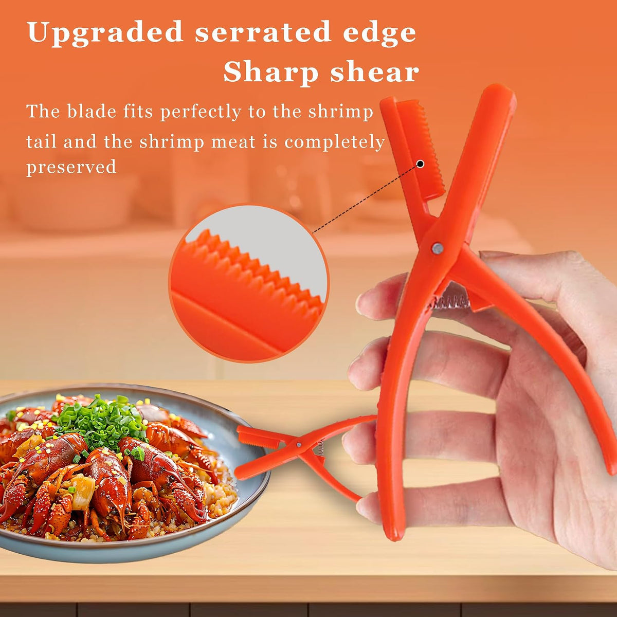 5PCS Upgraded Crawfish Peeler, Effortless Crawfish Shucker, Crawfish Sheller Tool for Nail Protection, Crayfish Shelling Device with Serrated, Lightweight Kitchen Gadget
