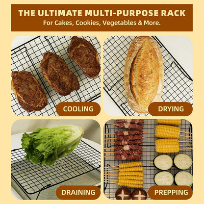 Cooling Rack 16"x10", 3-Tier Stackable & Collapsible Cooling Racks