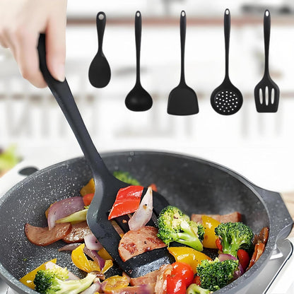 Silicone Cooking Utensil Set - 5 Piece, Black