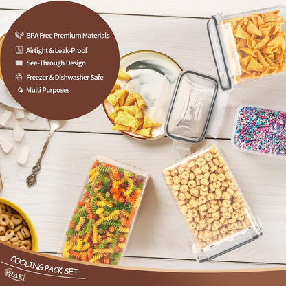PRAKI Airtight Food Storage Containers Set with Lids - 24 PCS, BPA Free Kitchen and Pantry Organization, Plastic Leak-proof Canisters for Cereal Flour & Sugar - Labels & Marker