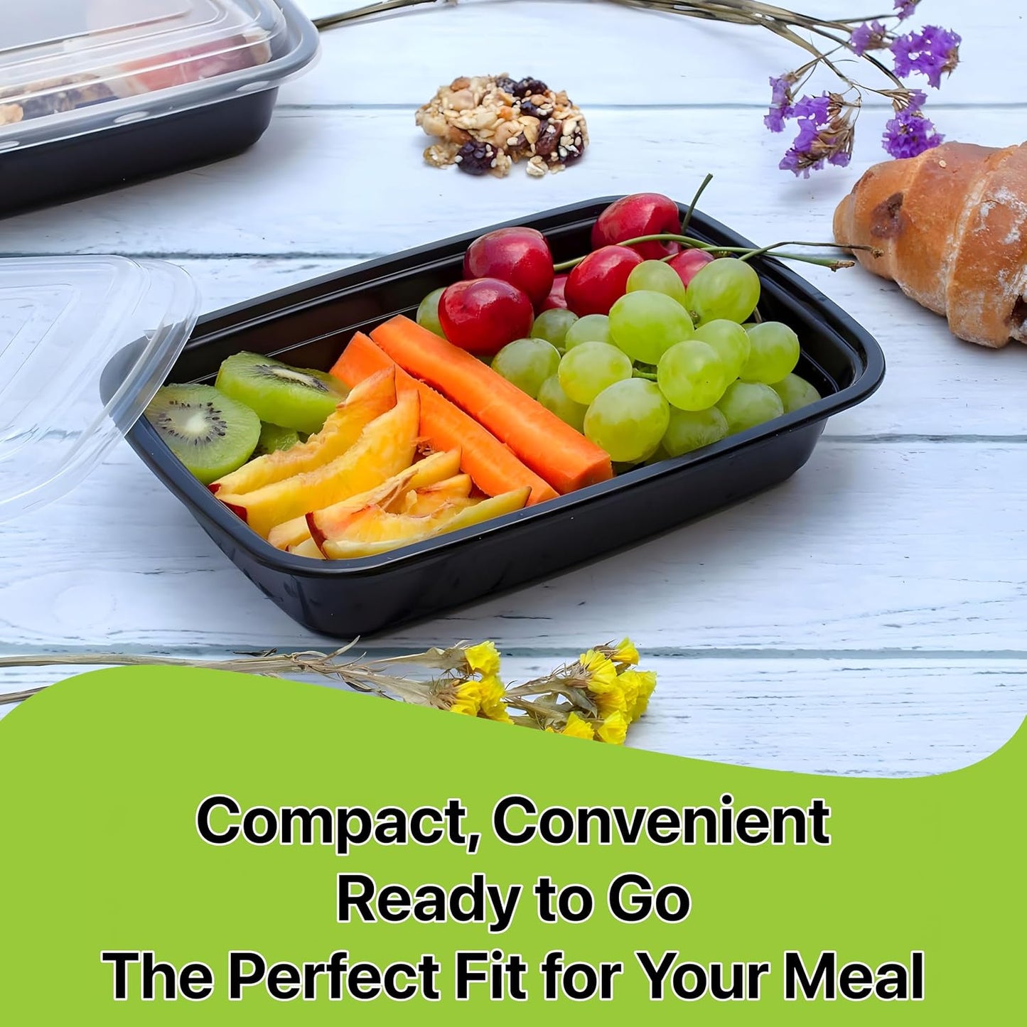 Meal Prep Containers [10 Set] 38 oz with Lids, 1 compartment, Stackable, Reusable, Leakproof, Food Safe, Microwave, Freezer & Dishwasher Safe for Food Prep Storage Bento Box (10 Set, 38 oz)