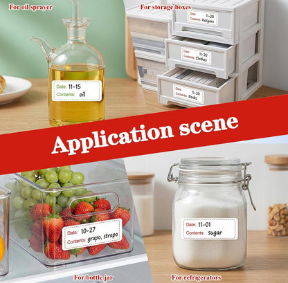 Qianyu 300 Pcs Removable Freezer Labels 1 x 3 Inch Waterproof Food Storage Containers Stickers Refrigerator Paper Date Tape Oil Resistant No-Residue for Kitchen Meal Prep Pantry Organization
