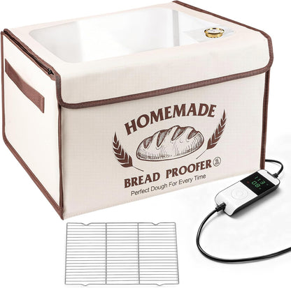Bread Proofing Box with Shelf, Foldable dough proofing box with 24H Timer