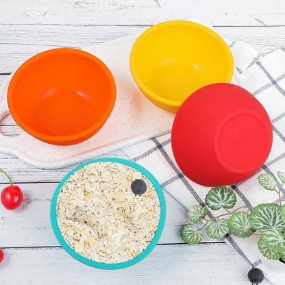 Webake 3" Silicone Pinch Bowls for Cooking Prep, 2oz Small Dipping Bowls Sauce Condiment Containers with Lids, BPA Free Set of 8