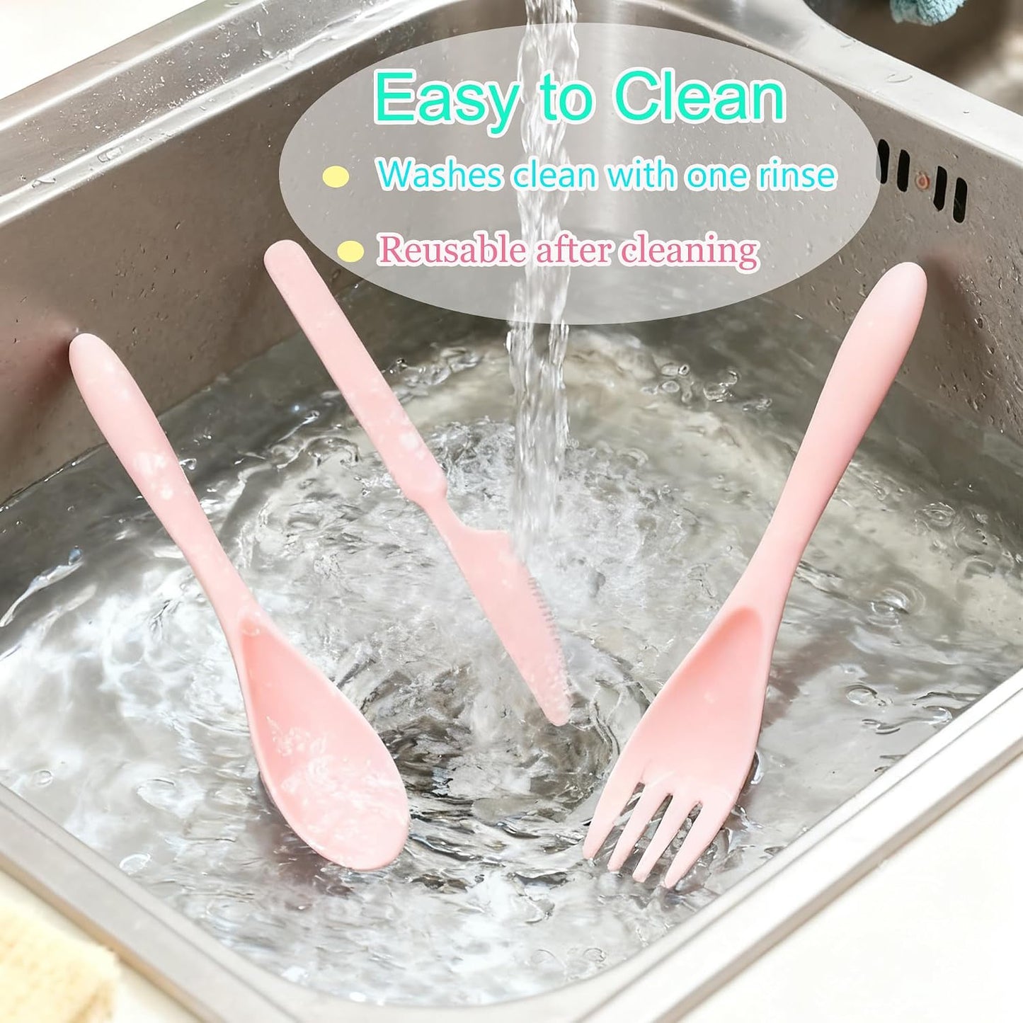 2 Pack Travel Utensils Set with Case, Wheat Straw Reusable Cutlery Set, Portable Spoon Knife Fork Tableware for Lunch Box, Picnic, Camping, Office, BPA Free for Adults Kids
