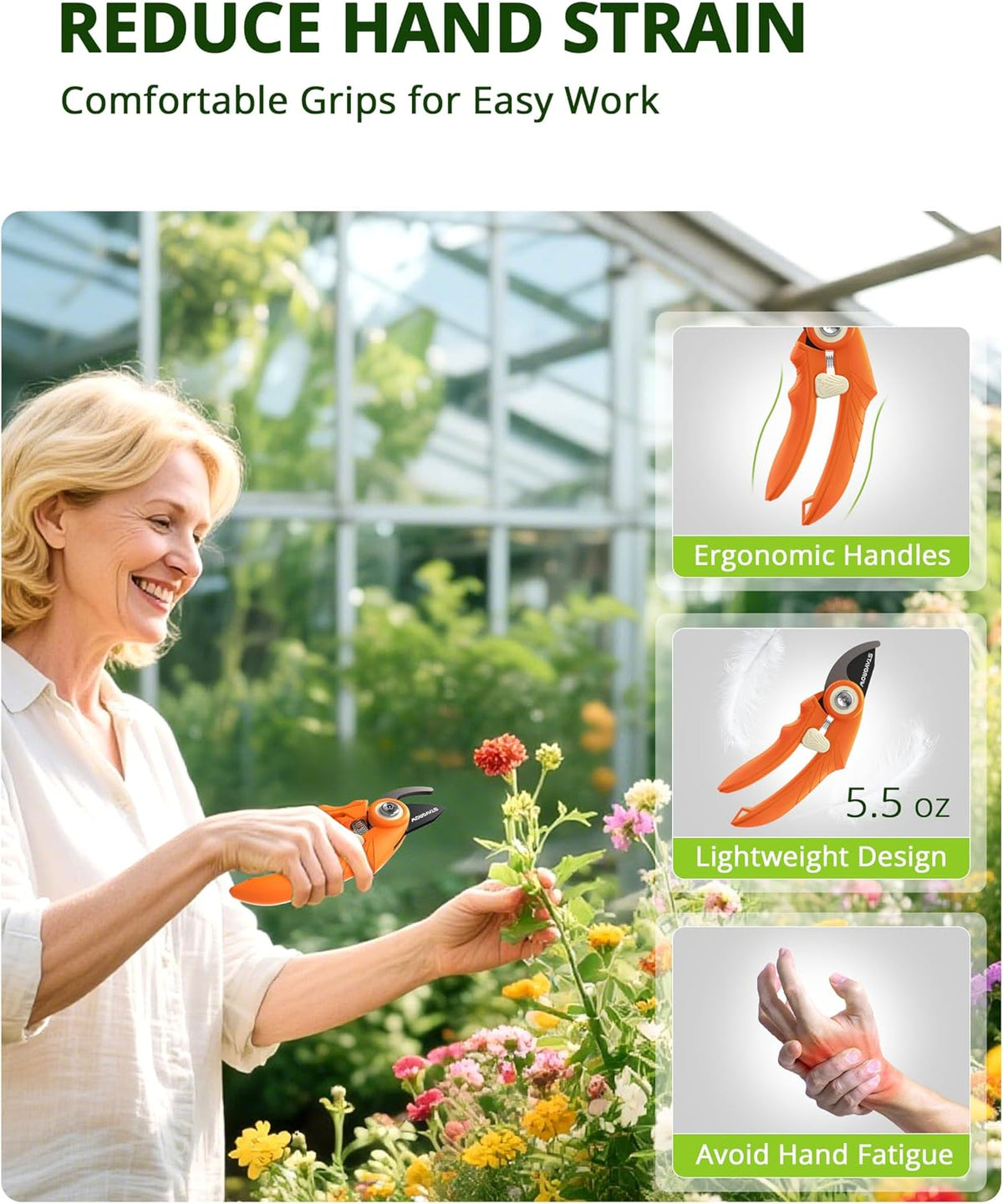 2pcs 6.5" Pruning Shears for Gardening Ultra Sharp Garden Scissors