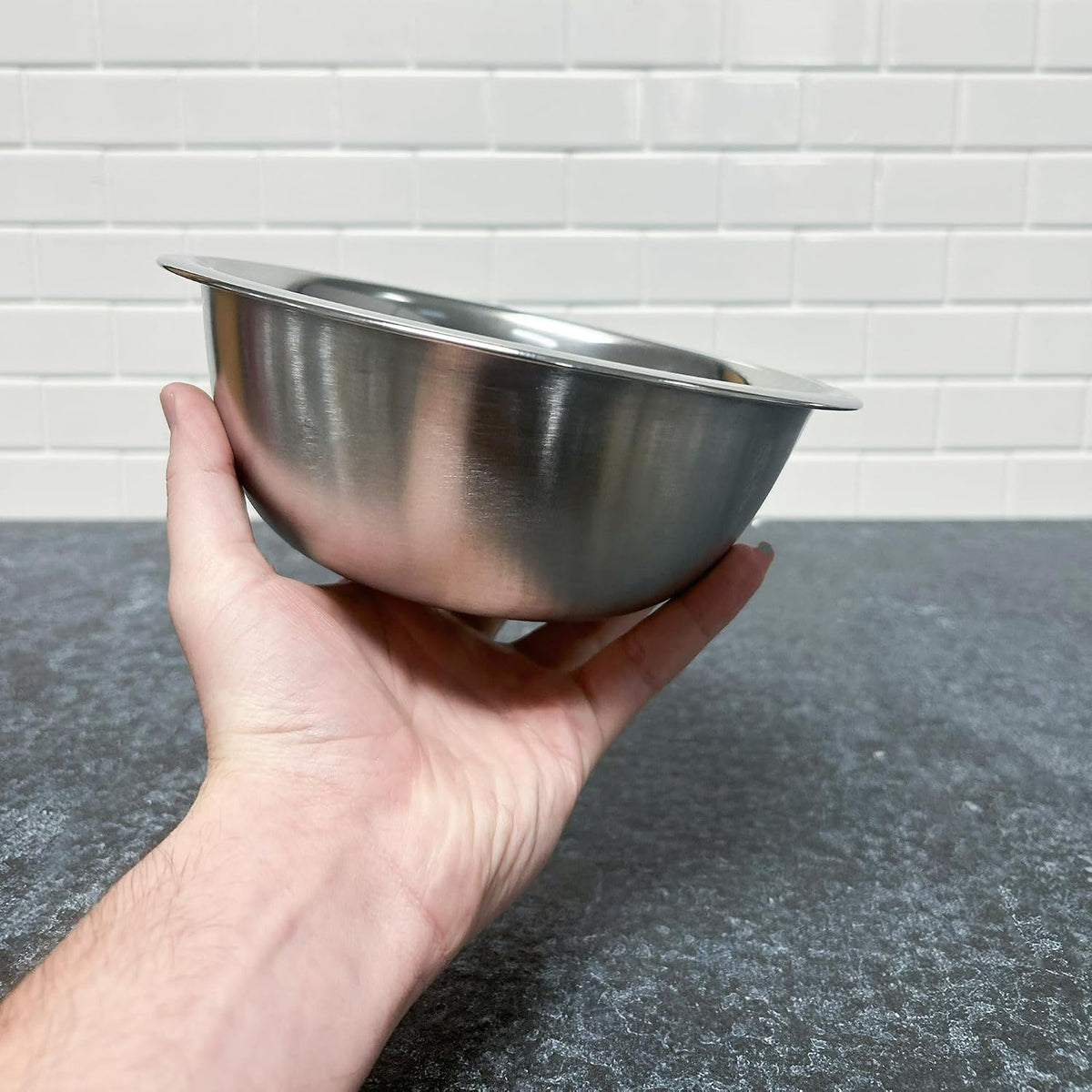 Chef Craft Brushed Mixing Bowl, 5-Quart, Stainless Steel
