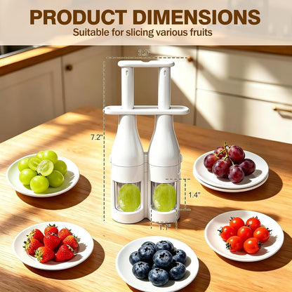 Double Barrel Grape Cutter for Toddlers, Slicer Tool for Fruits & Veggies