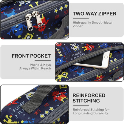FlowFly Kids Lunch box Insulated Soft Bag Mini Cooler Back to School Thermal Meal Tote Kit for Girls, Boys, Black