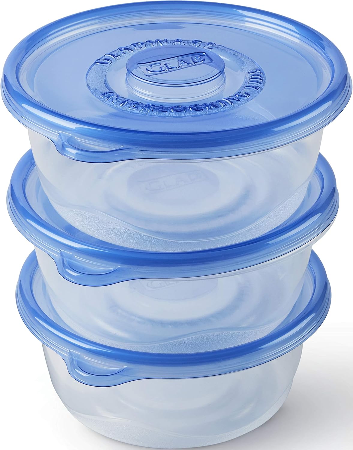 Glad GladWare To Go Snack Food Storage Containers with Lids, Medium Rectangle No BPA Plastic with Built-In Dressing Cup for Salads and Snacks, Microwave Dishwasher Safe, 24 Oz, 4 Count