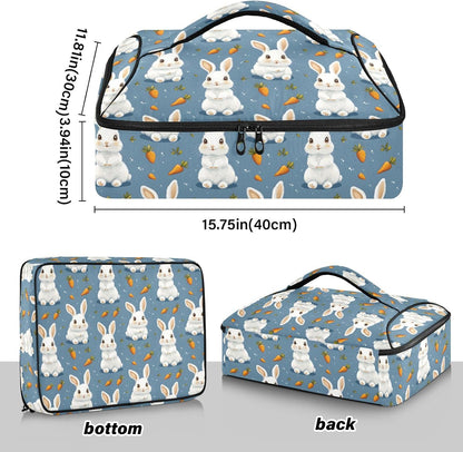 Casserole Carrier Insulated Floral Pink Flower Dish 9x13 with Lid Party Travel Warmer Bag for Hot or Cold Food Lasagna Pizza Holder Tote - Colors B