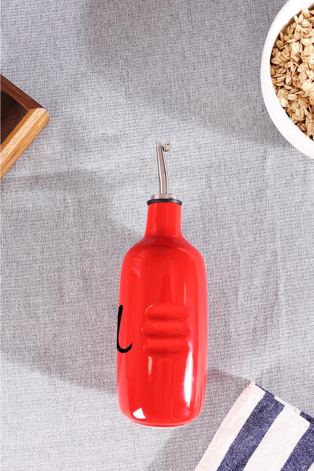 Farmhouse Ceramic Oil and Vinegar Dispenser Bottle Set (White)