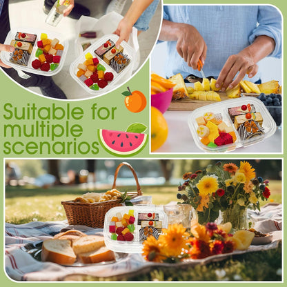 Chunful 36 Pcs 3 Compartment Transparent Snack Containers with Lids Disposable Bento Box Plastic Food Meal Prep Containers for Condiment Salad Dipping School Work Lunch