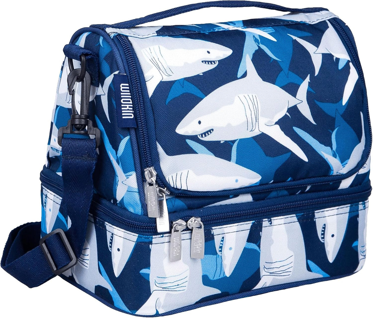 Wildkin Kids Two Compartment Insulated Lunch Bag – Keeps Food Hot or Cold, Easy-Clean Lining, Leak-Resistant & BPA-Free – Boys & Girls, Ideal for School, Travel & Daycare – Jurassic Dinosaurs