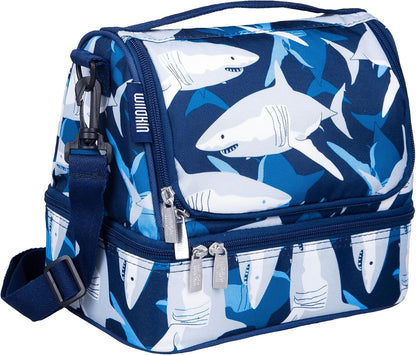 Wildkin Kids Two Compartment Insulated Lunch Bag – Keeps Food Hot or Cold, Easy-Clean Lining, Leak-Resistant & BPA-Free – Boys & Girls, Ideal for School, Travel & Daycare – Jurassic Dinosaurs