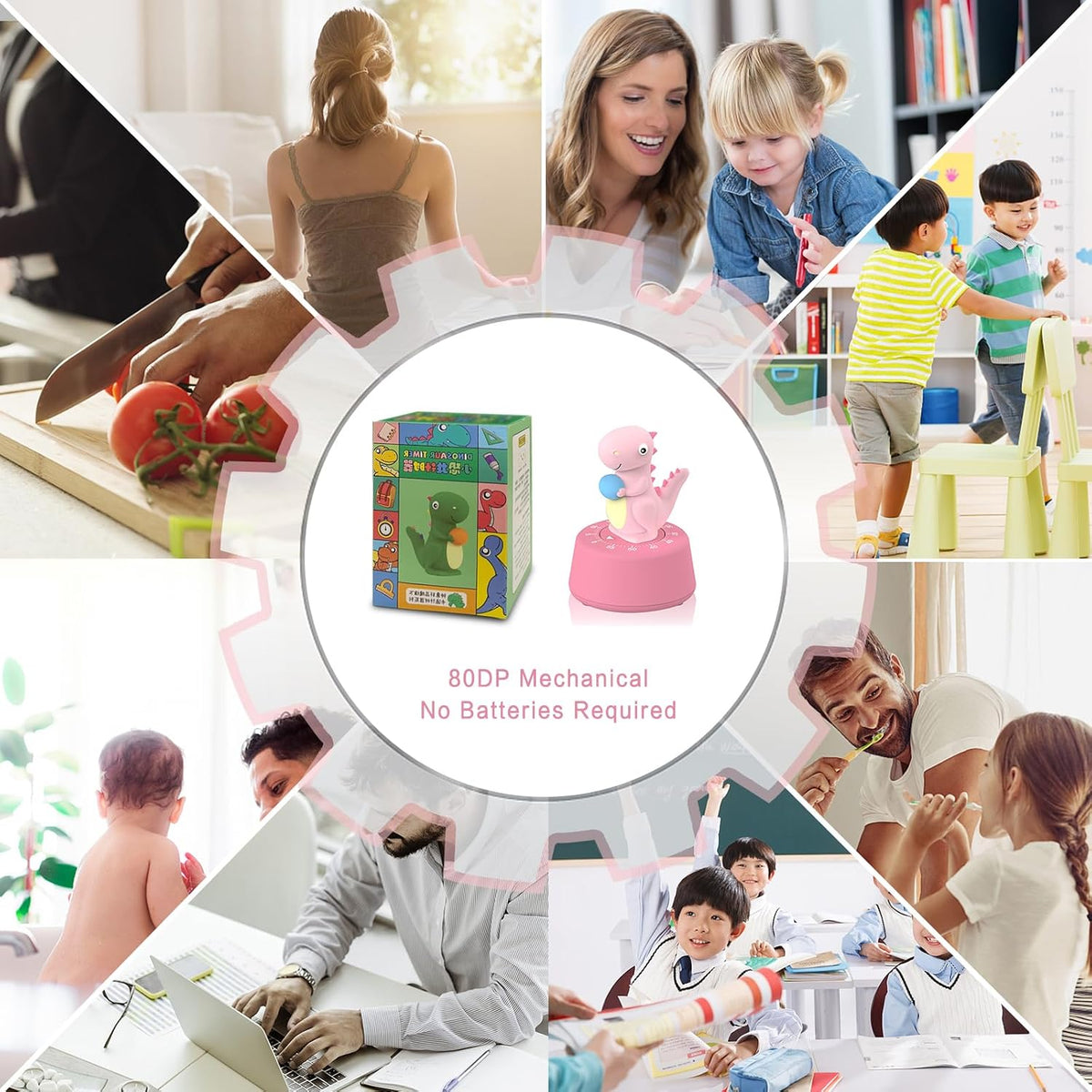 ELE DEPI Mechanical Kitchen Timer for Kids,Wind Up Egg Timer for Cooking.