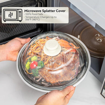 OEC Lighter Weight Tempered Glass Microwave Splatter Cover - 11.5 inch