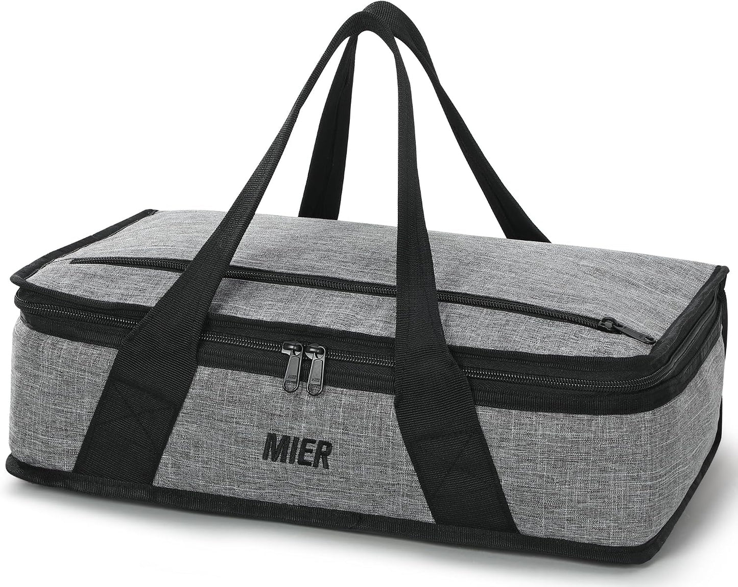 MIER Insulated Casserole Carrier for Hot or Cold Food Thermal Food Carrier Bag for Lasagna Potluck Parties Picnic Cookouts, Fits 9"x13" Baking Dish/Foil Pan, Red