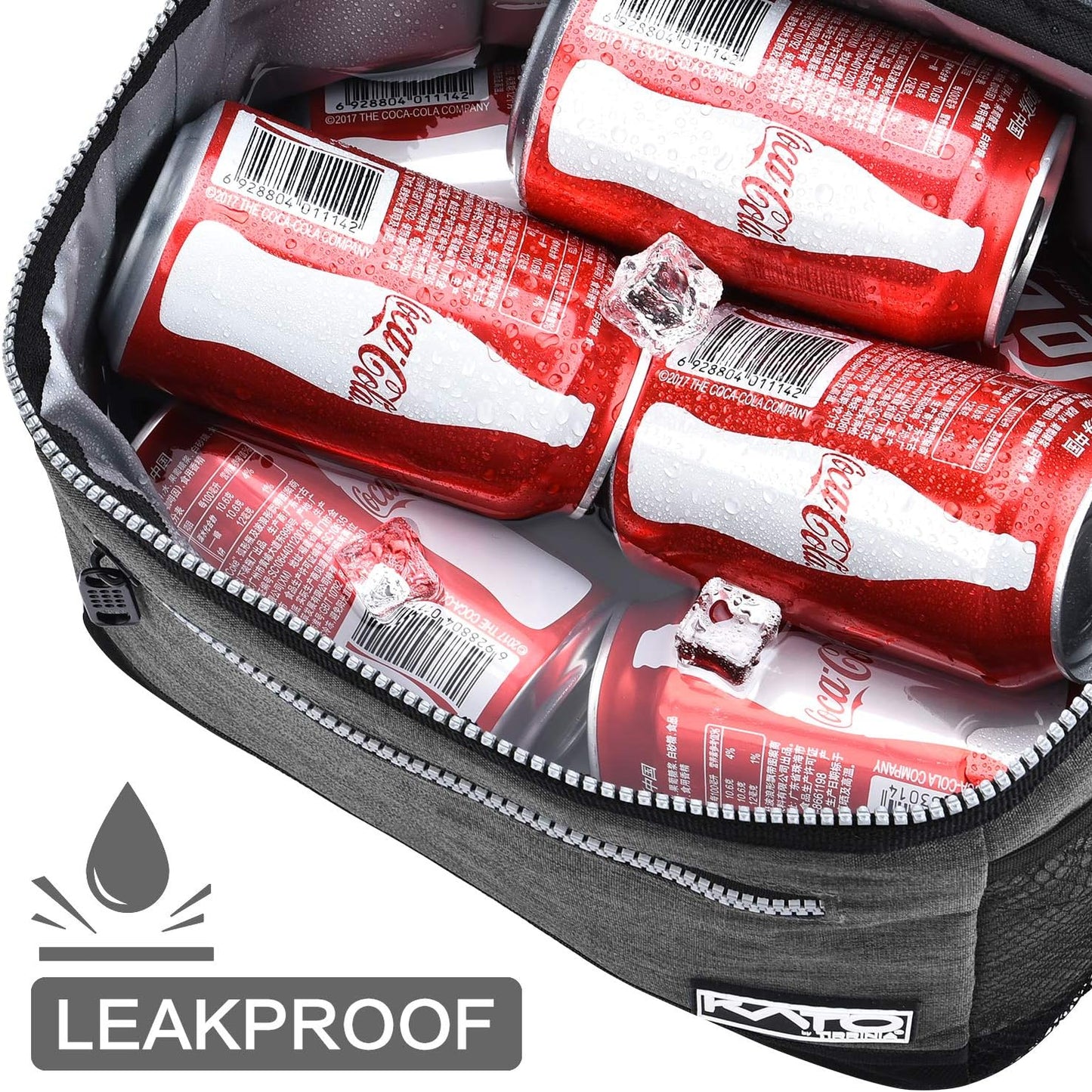 Tirrinia Insulated Lunch Box for Men/Women, Leakproof Lunch Bag for School Work, Large Lunch Tote Kids Boys Girls Student Back to School, Soft Cooler Office Picnic Beach Camping for Adults, Charcoal