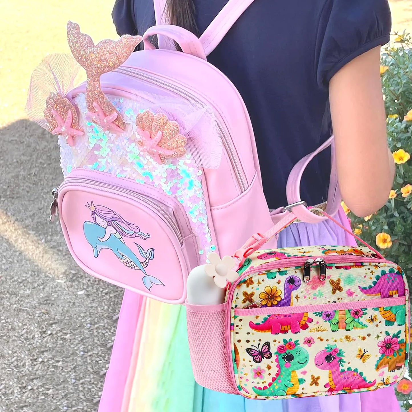 RLGPBON Kids Lunch Bag,Insulated Lunch Box for Girls,Lunch Bag Toddler Teen,School Daycare Cute Travel bags