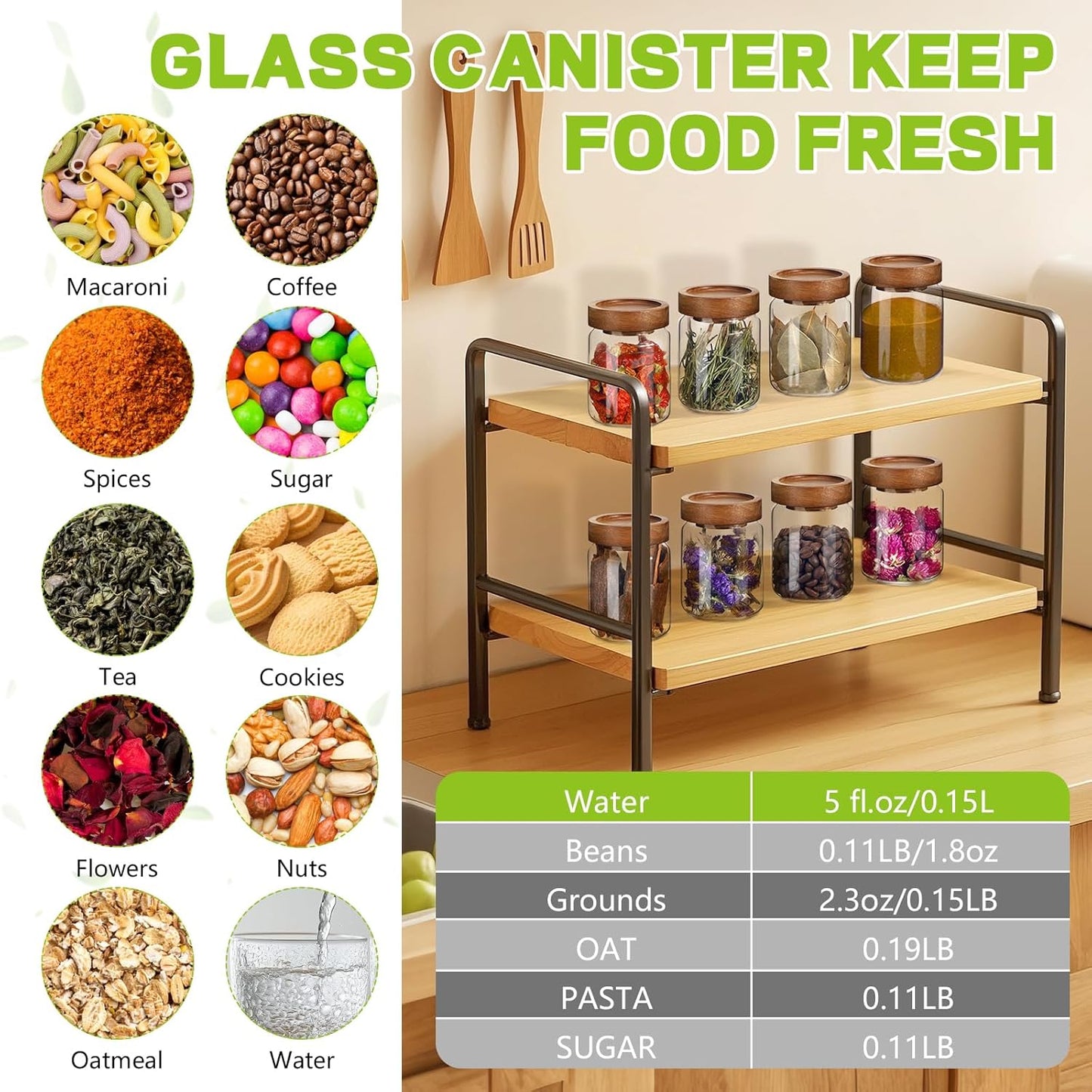 Small Glass Jars with Airtight Lids Round Spice Jar Kitchen Storage Jars Seasoning Containers Bottle Glass Food Storage Canisters Jars for Coffee Cookie Liquid Pantry Organizers