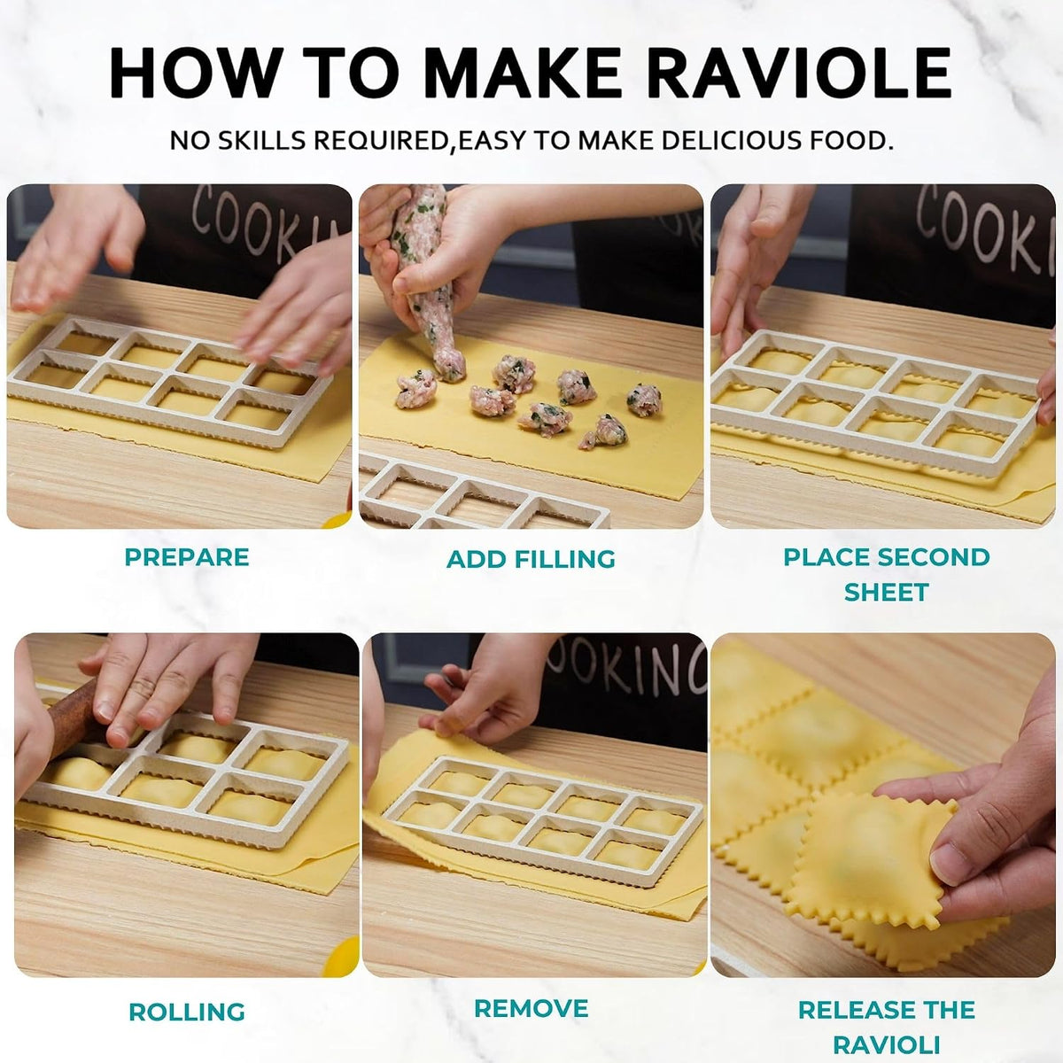 Ravioli Maker Press, Ravioli Stamp Maker Cutter, Heart, Round, Square