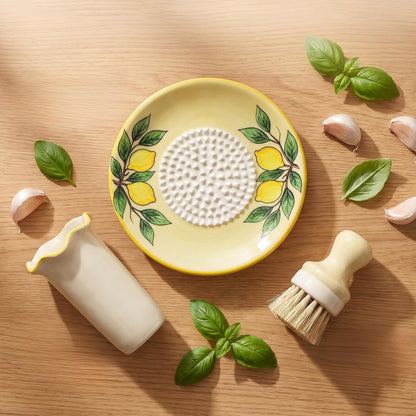 ElevateTech Ceramic Garlic Grater Plate Kitchen Grater Utensil Set