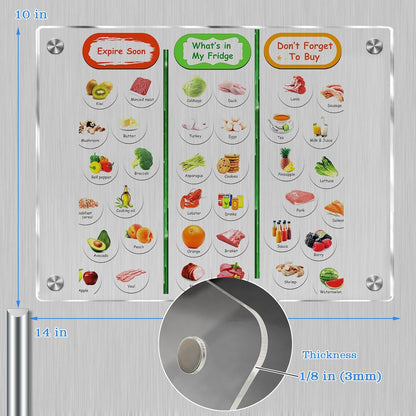 JonXon 8"X12" Acrylic Magnetic Menu Board for Kitchen,Acrylic Weekly Calendar for Fridge,Clear Meal Planner for Refrigerator,Magnet Fridge Menu Planner with 6 Magnetic Erasable Markers