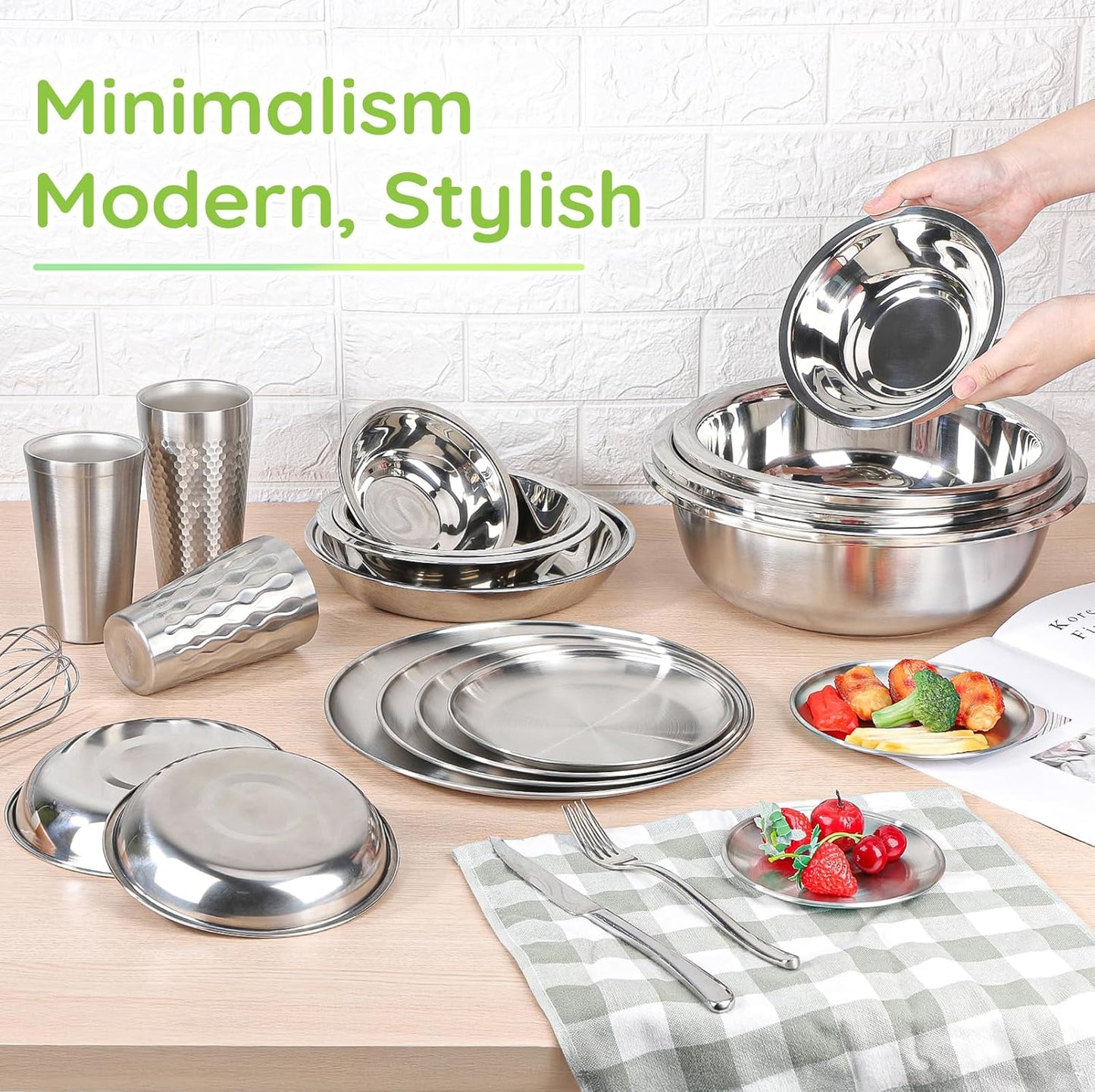 304(18/8) Stainless Steel Mixing Bowls for Kitchen, 4 Pack 6.3" 13.67 fl.oz Metal Mixing Bowls Set Stackable for Baking Serving Cooking Food Prep Storage Dishwasher Safe Lightweight