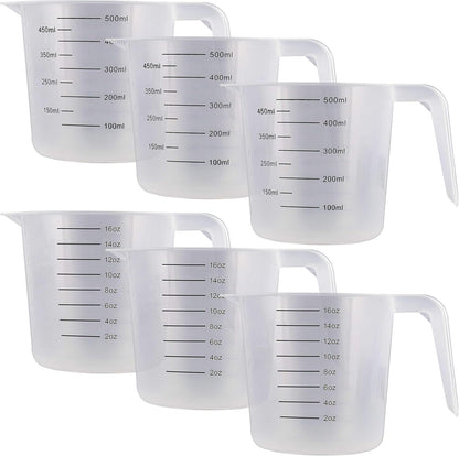 U.S. Kitchen Supply Plastic Measuring Cups with Handles - 16 oz (500 ml)