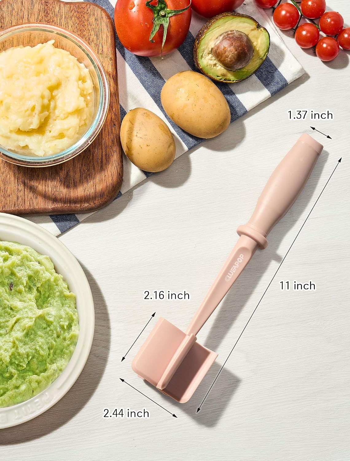 Meat Chopper for Hamburger, CLUEAPOP Premium Heat Resistant Masher and Smasher for Ground Beef, Nylon Ground Beef Chopper Tool and Meat Fork, Non Stick