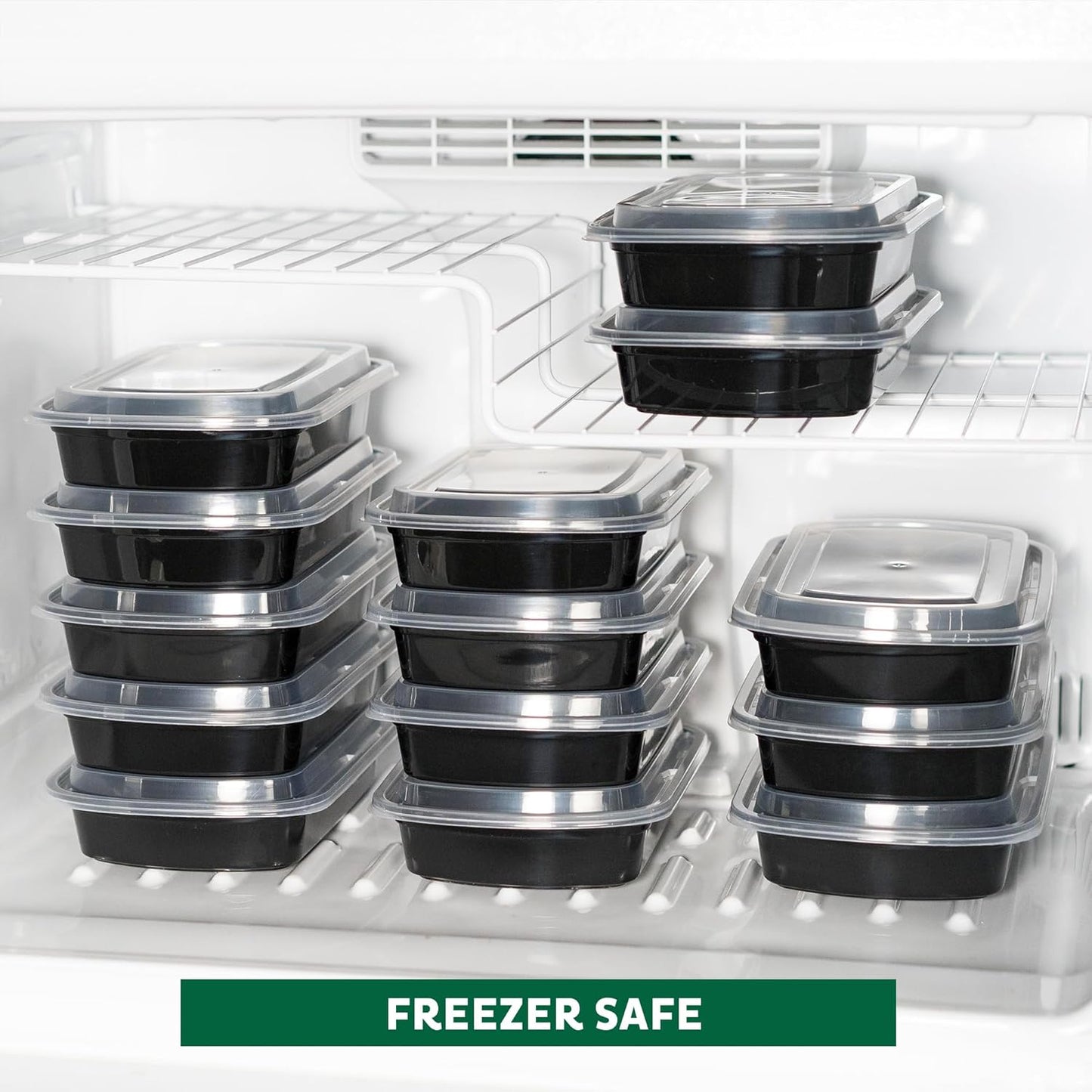 Freshware Meal Prep Containers [15 Pack] 1 Compartment Food Storage Containers with Lids, Bento Box, BPA Free, Stackable, Microwave/Dishwasher/Freezer Safe (28 oz)