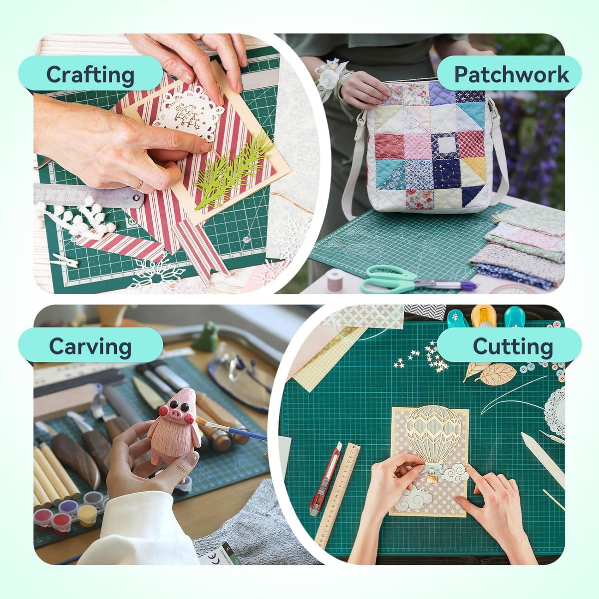 HTVRONT Cutting Mats 12x12, Compatible with Cricut Maker/Explore