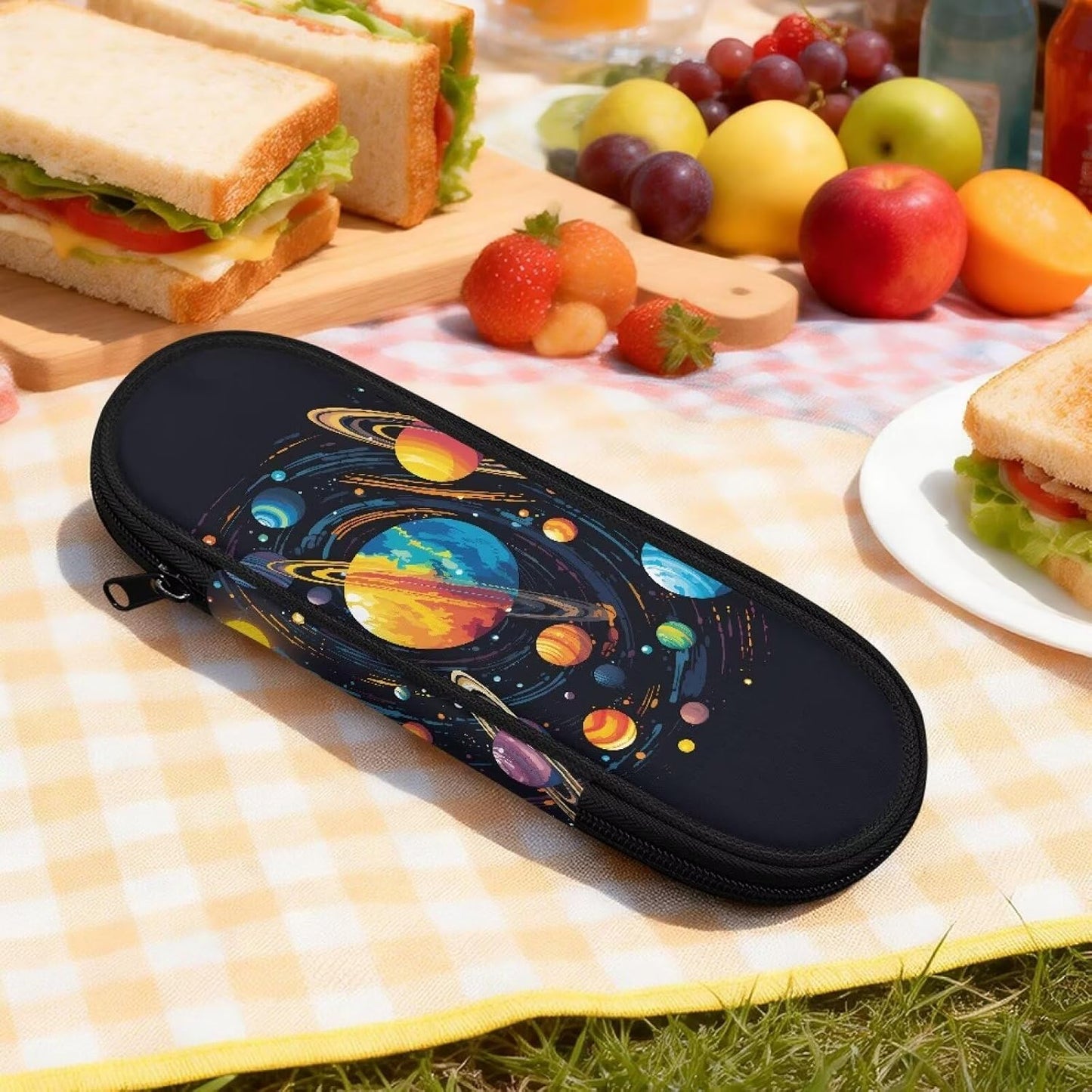 Travel Cutlery Set with Case for Kids Portable Utensil Case Reusable Silverware Pouch for School Travel Lunch Capybara Flower