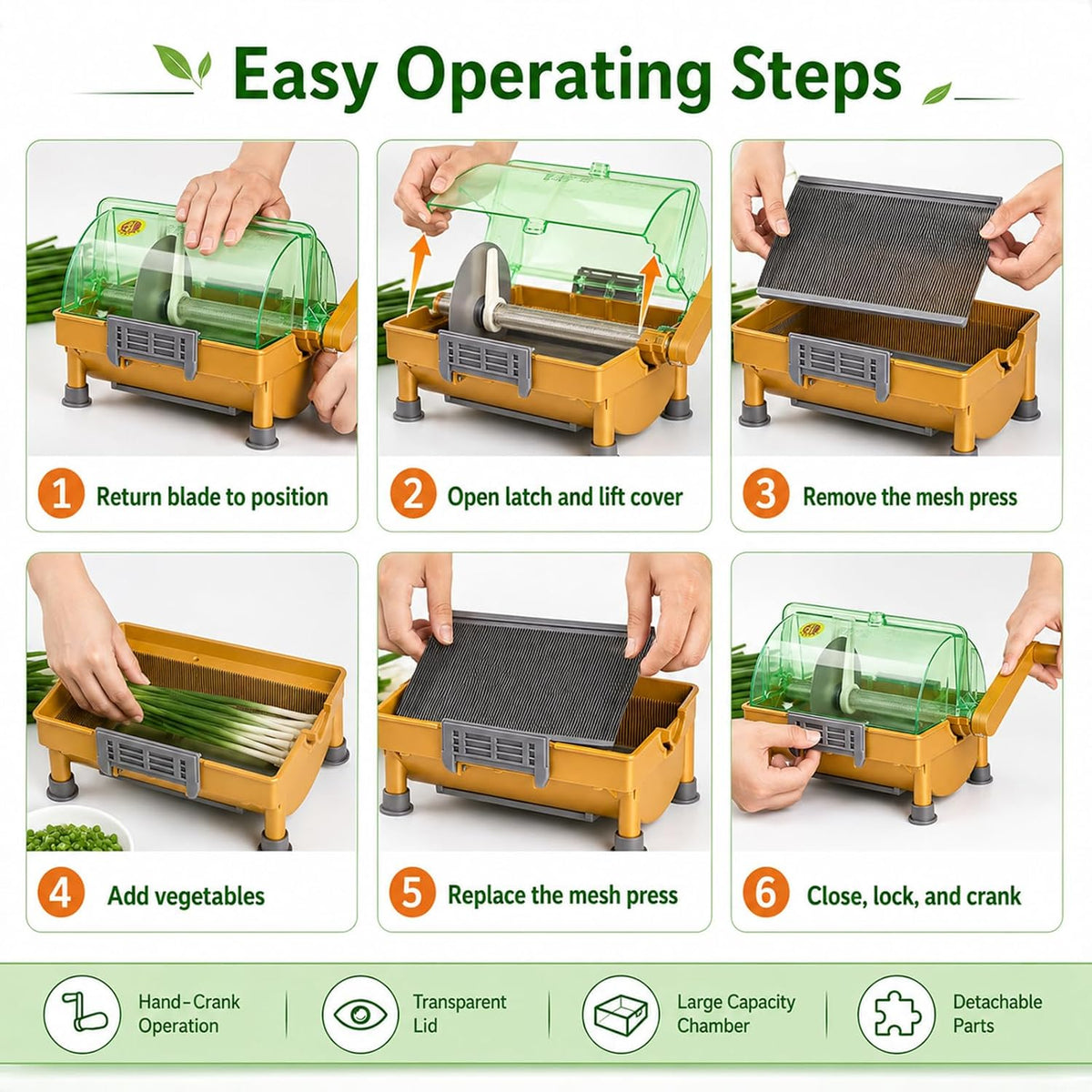 Hand Scallion Cutter, Commercial Green Onion Slicer Chopped 3mm Shreds for Scallions,Green Onions,Spring Onions,Leeks,Cilantro,Garlic, Scallion Shredder for Home and Restaurant