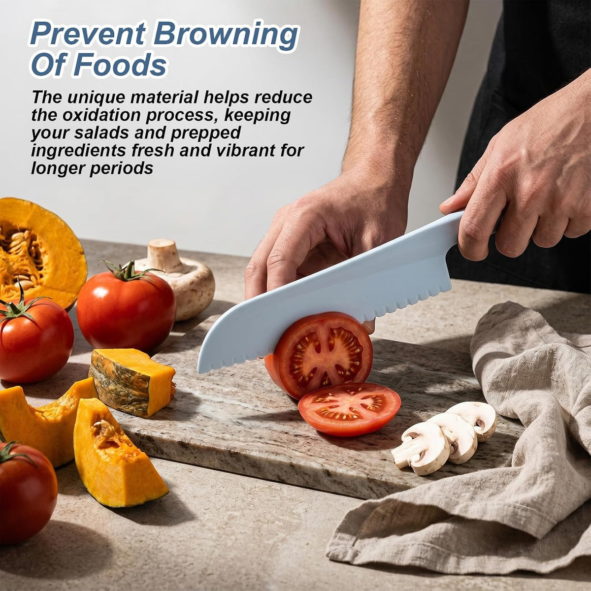 Mabor Plastic Lettuce Knife, Lettuce Knife to Prevent Browning