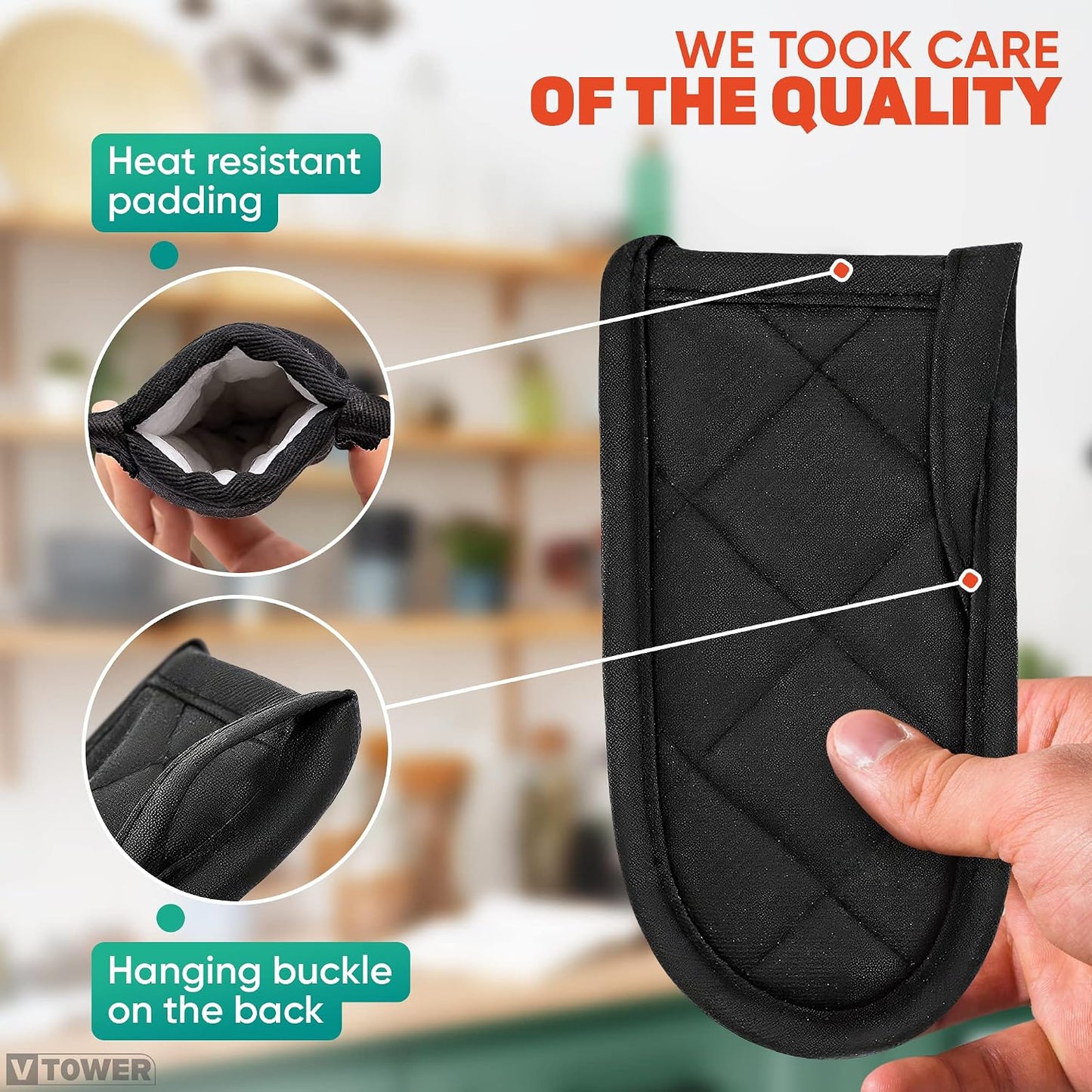 Cast Iron Skillet Handle Covers - 2Pcs Iron Skillet Heat Resistant Kitchen Pan Covers for Cooking Cast Accessories - Pot Handle Heat Resistant Sleeves Accessories