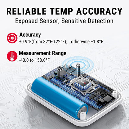 TempPro TempAir Wireless Freezer Fridge Thermometer with Alarm